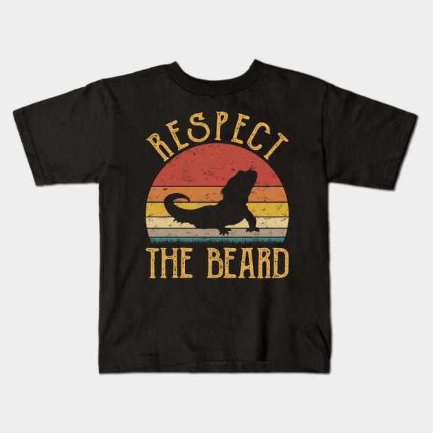 Respect The Bearded Dragon Kids T-Shirt by HenryClarkeFashion